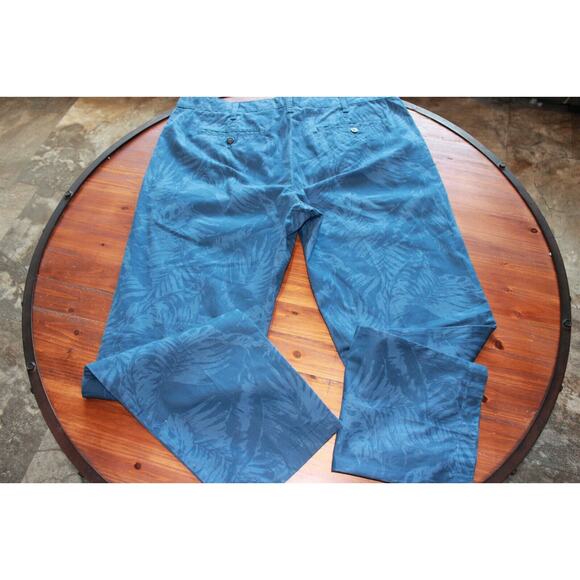 Nautica Men's 38x32 Slim Fit Pants Lapis Blue Flat Front Palm Branch Pattern - Picture 5 of 5